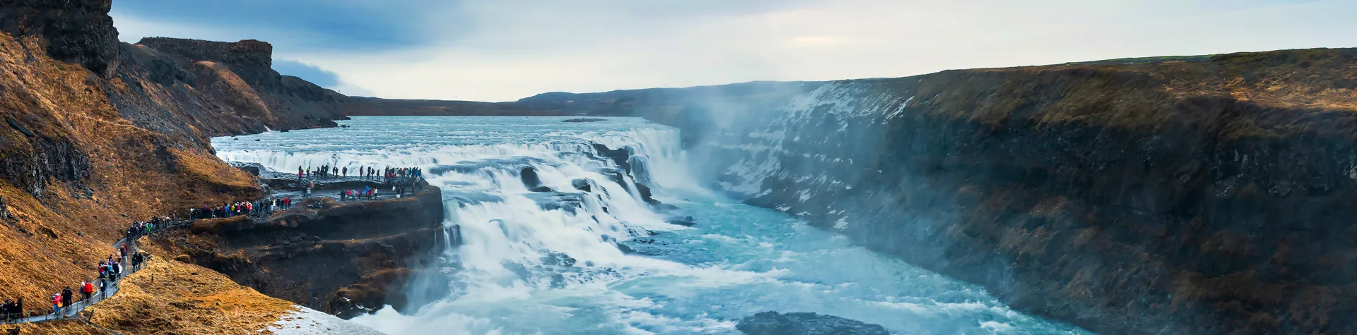 Waterfall Gullfoss in autumn, Iceland.