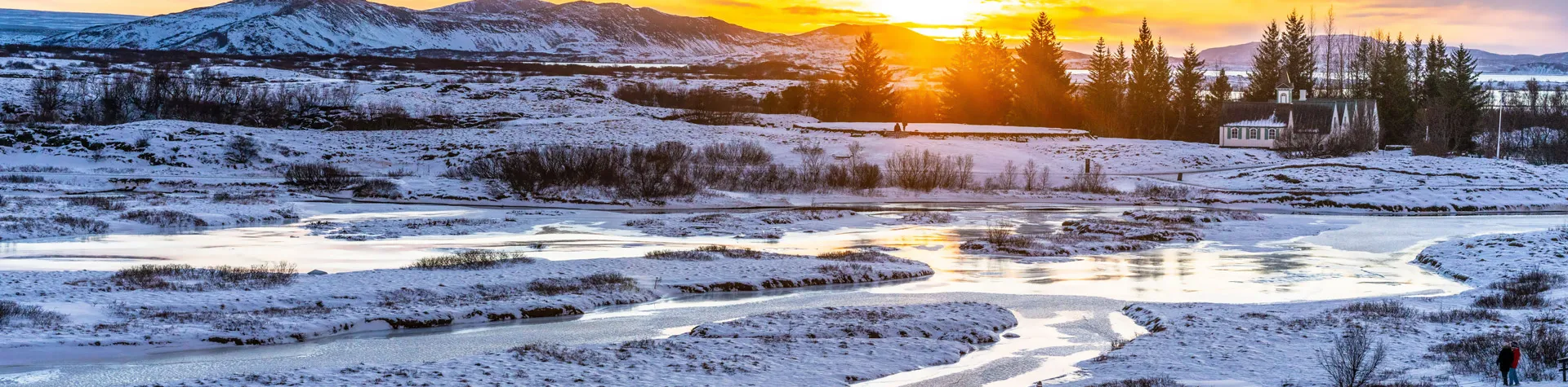 Thingvellir in winter, Iceland.